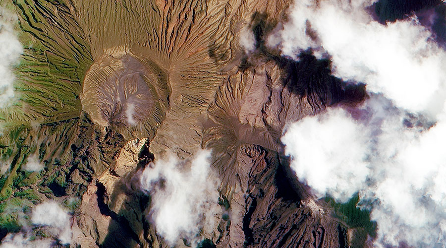 satellite image of volcano